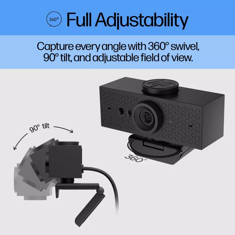 HP 620 FHD-webcam, 4 MP, 1920 x 1080 pixels, Full HD, 60 fps, 720p, 1080p, 5x