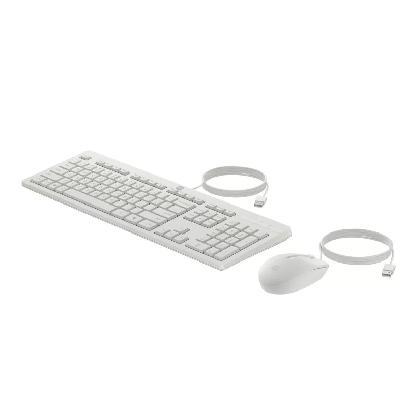 HP 225 bedrade muis- en toetsenbordset, volledige grootte (100%), bedraad, USB, wit, muis inbegrepen