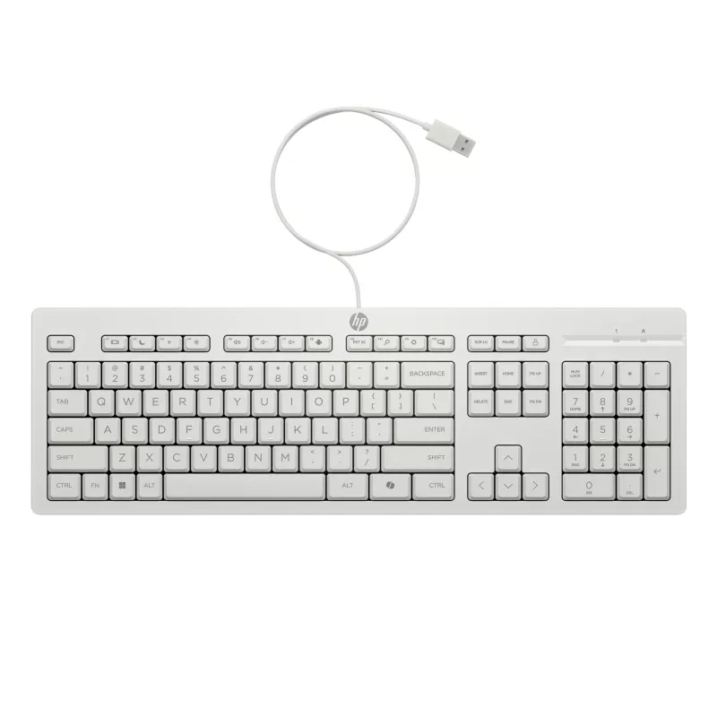 HP 225 bedrade muis- en toetsenbordset, volledige grootte (100%), bedraad, USB, wit, muis inbegrepen