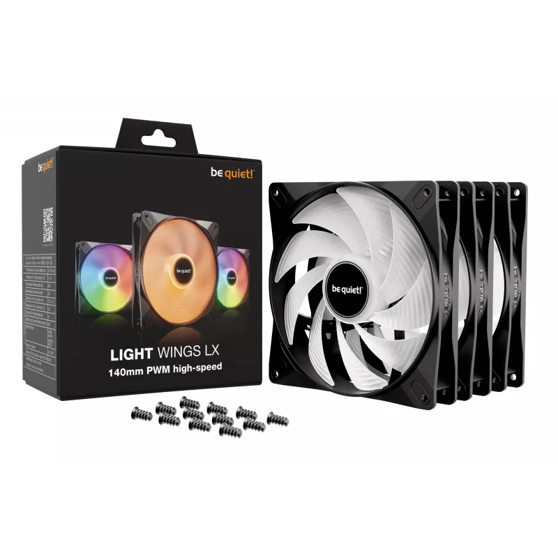 be quiet LIGHT WINGS LX 140mm PWM High Speed 3-pack zwart computerbehuizing ventilator 14 cm 3 stuks