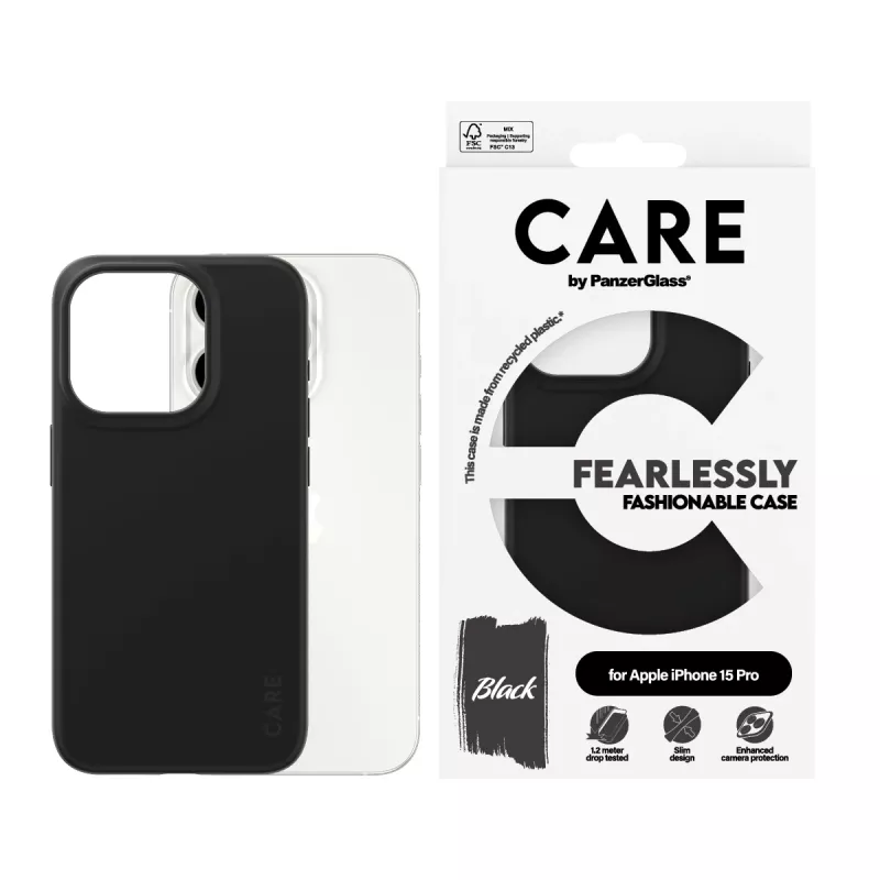 PanzerGlass CARE™ by ® Case zwart iPhone 15 Pro