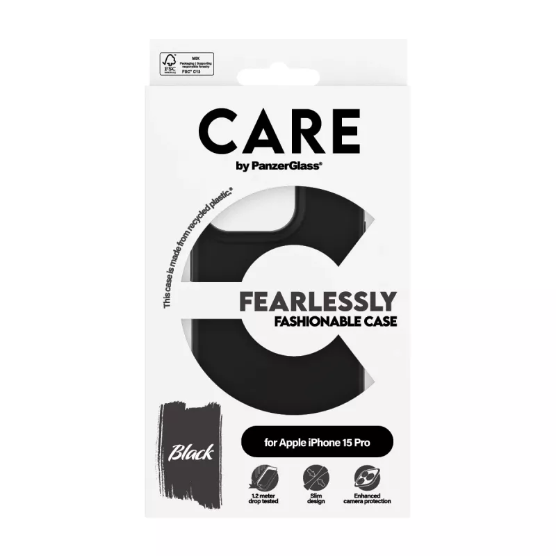 PanzerGlass CARE™ by ® Case zwart iPhone 15 Pro
