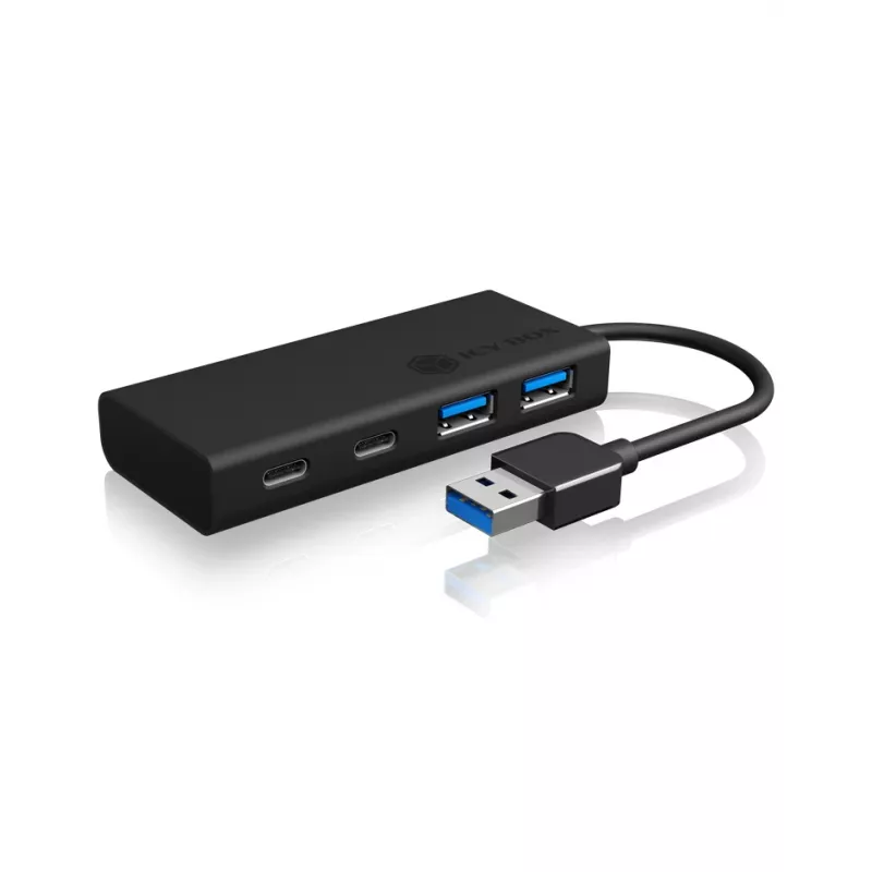 ICY BOX IB-HUB1426-U3 USB 3.2 Gen 1 (3.1 Gen 1) Type-A 5000 Mbit/s Zwart