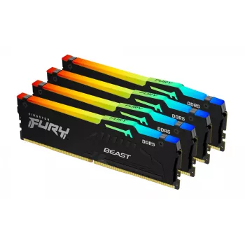 Kingston Technology FURY Beast 128GB 5200MT/s DDR5 CL40 DIMM (kit van 4) RGB XMP