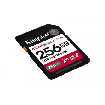 Kingston Technology 256GB Canvas React Plus SDXC UHS-II 280R/150W U3 V60 voor Full HD/4K