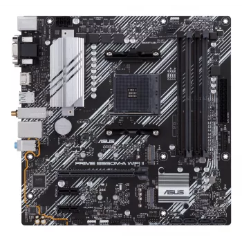 Moederbord ASUS PRIME B550M-A WIFI II micro ATX — AMD B550, socket AM4, DDR4, 4 DIMM, Wi‑Fi 6, Bluetooth 5.2, 2x M.2, HDMI 2.1