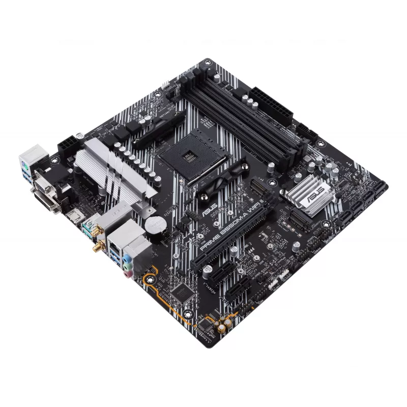 Moederbord ASUS PRIME B550M-A WIFI II micro ATX — AMD B550, socket AM4, DDR4, 4 DIMM, Wi‑Fi 6, Bluetooth 5.2, 2x M.2, HDMI 2.1