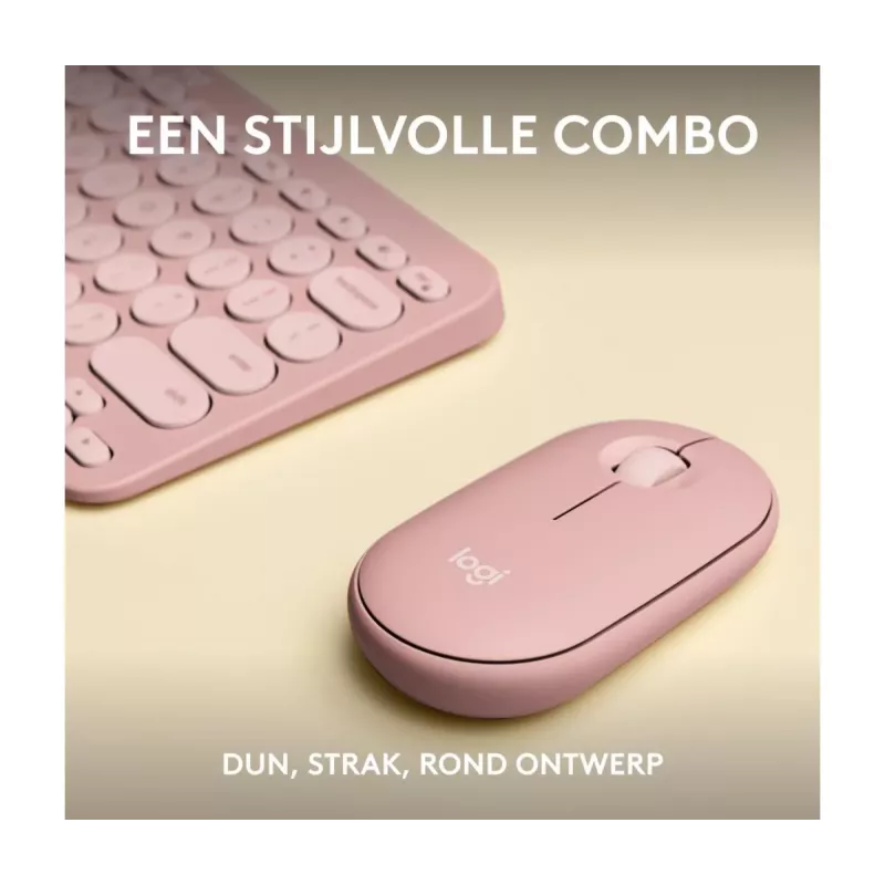 Logitech Pebble 2 Combo draadloze toetsenbord muis roze QWERTY