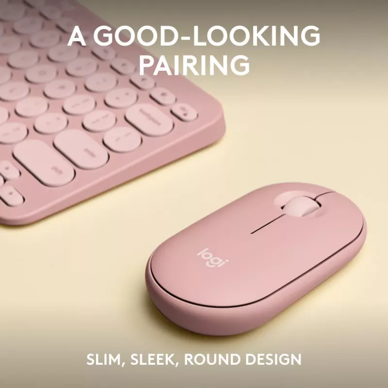 Logitech Pebble 2 Combo draadloze toetsenbord muis roze QWERTY