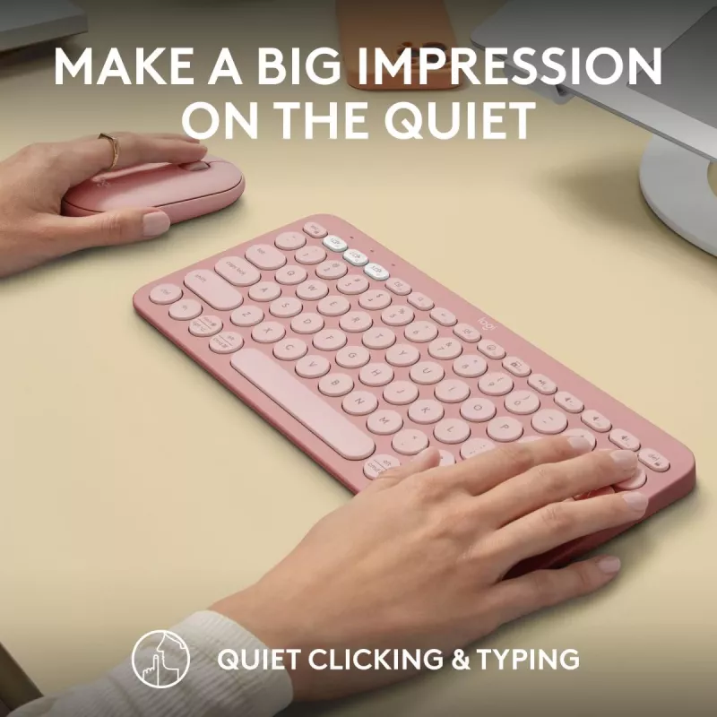 Logitech Pebble 2 Combo draadloze toetsenbord muis roze QWERTY