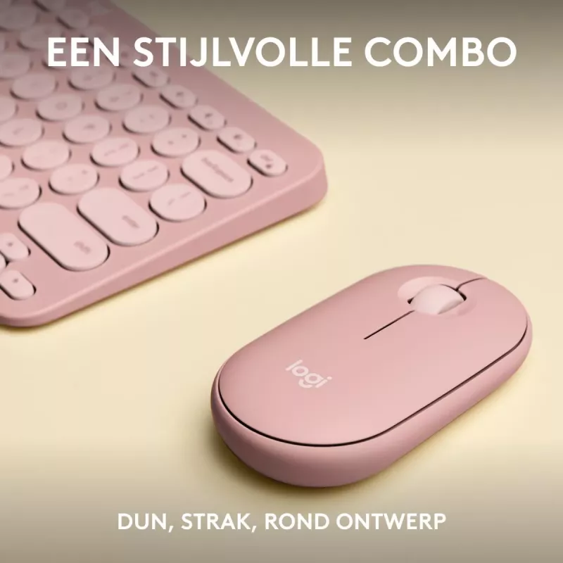 Logitech Pebble 2 Combo draadloze toetsenbord muis roze QWERTY