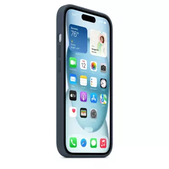 Hoesje Apple iPhone 15 siliconen hoes met MagSafe Storm Blue