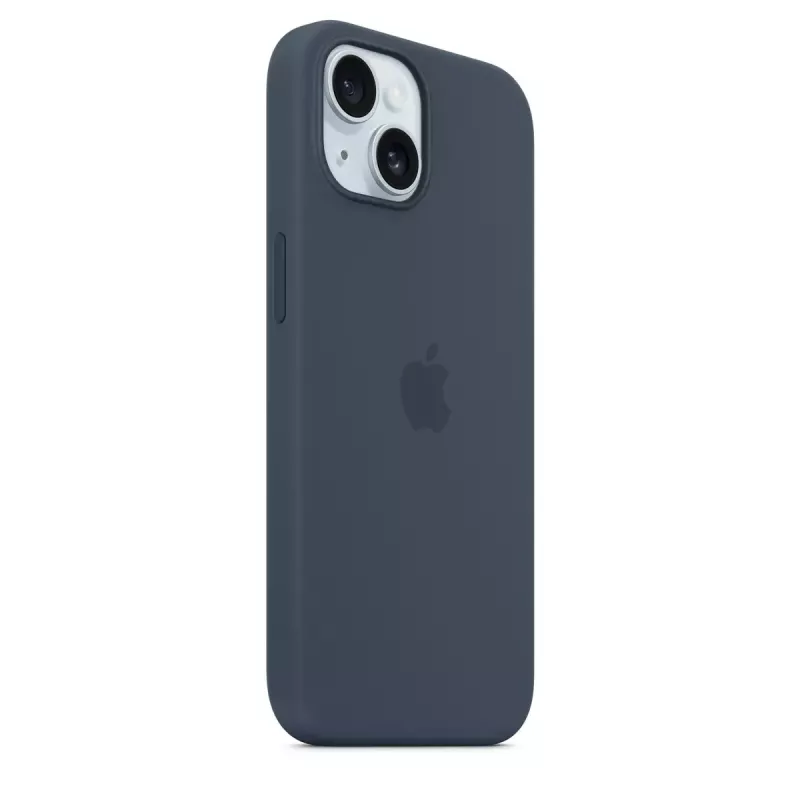 Hoesje Apple iPhone 15 siliconen hoes met MagSafe Storm Blue