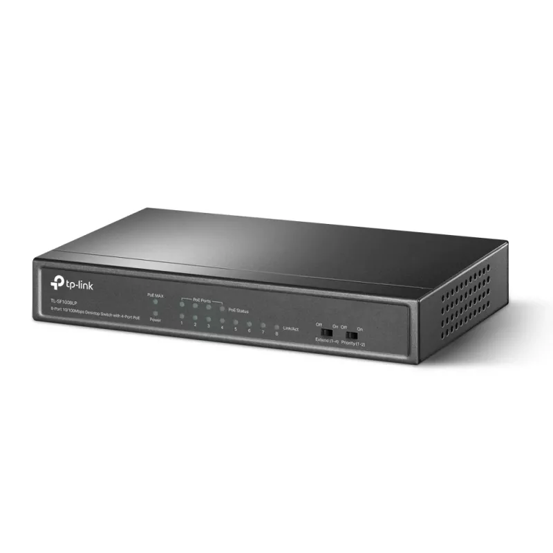 TP-Link TL-SF1008LP netwerkswitch unmanaged Fast Ethernet (10/100) Power over Ethernet (PoE) zwart