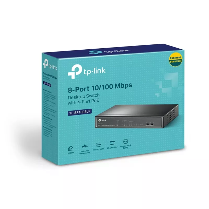 TP-Link TL-SF1008LP netwerkswitch unmanaged Fast Ethernet (10/100) Power over Ethernet (PoE) zwart