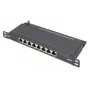 DIGITUS patchpanel CAT6A afgeschermd, 8-poorts 1/2U, 10-inch rackmontage, zwart RAL 9005