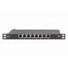 DIGITUS patchpanel CAT6A afgeschermd, 8-poorts 1/2U, 10-inch rackmontage, zwart RAL 9005