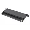 DIGITUS patchpanel CAT6A afgeschermd, 8-poorts 1/2U, 10-inch rackmontage, zwart RAL 9005