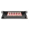 DIGITUS patchpanel CAT6A afgeschermd, 8-poorts 1/2U, 10-inch rackmontage, zwart RAL 9005