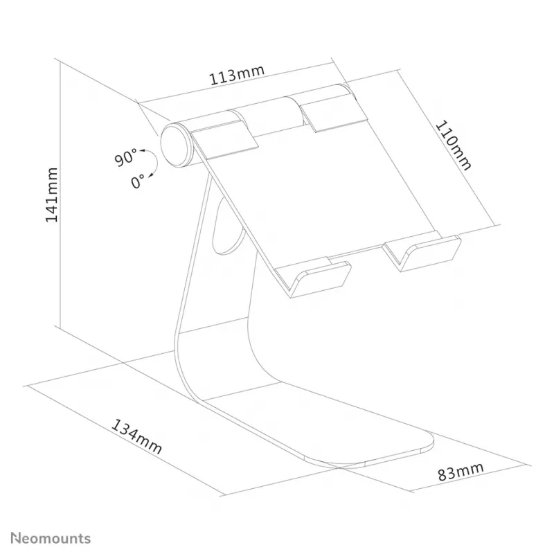 Neomounts DS15-050SL1 tabletstandaard tot 11 inch - opvouwbaar - universeel