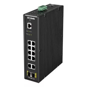 D-Link 12-poorts L2 industriële smart managed switch met 10 x 1GBaseT(X) & 2 x SFP