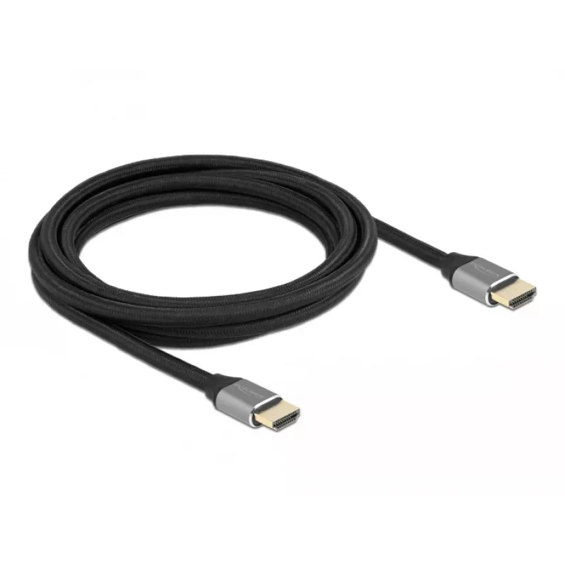 DELOCK Ultra High Speed HDMI-kabel - A stekker / A stekker - 48 Gbps 8K 60 Hz - 3 m - grijs