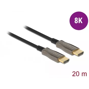 DELOCK actieve optische HDMI-kabel – stekker – stekker – 8K 60 Hz – 20 m – zwart