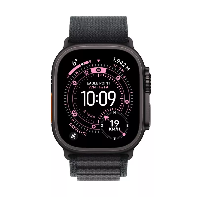 Apple Watch Ultra 3 MF0Q4QF/A GPS + Cellular (5G) 49 mm zwarte titanium behuizing met zwarte Alpine Loop-band – maat S