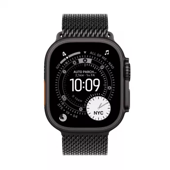 APPLE Watch Ultra 3 GPS + Cellular 49mm zwart titanium behuizing met zwart titanium Milanese Loop Small