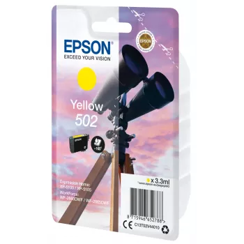 Epson losse cartridge geel 502 inkt, standaardopbrengst, geel, pigmentinkt, 3,3 ml, 1 stuk, 165 pagina's
