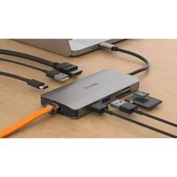 D-Link 8-in-1 USB-C hub met HDMI/Ethernet/kaartlezer/Power Delivery