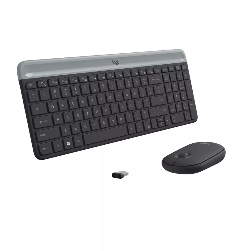 LOGITECH slanke draadloze toetsenbord- en muisset MK470 - grafiet - AZERTY Belgisch