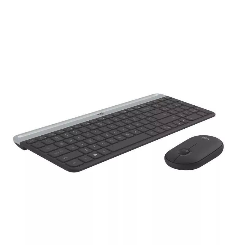 LOGITECH slanke draadloze toetsenbord- en muisset MK470 - grafiet - AZERTY Belgisch