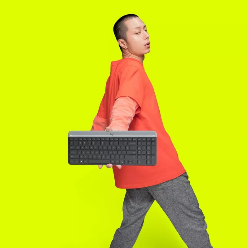 LOGITECH slanke draadloze toetsenbord- en muisset MK470 - grafiet - AZERTY Belgisch