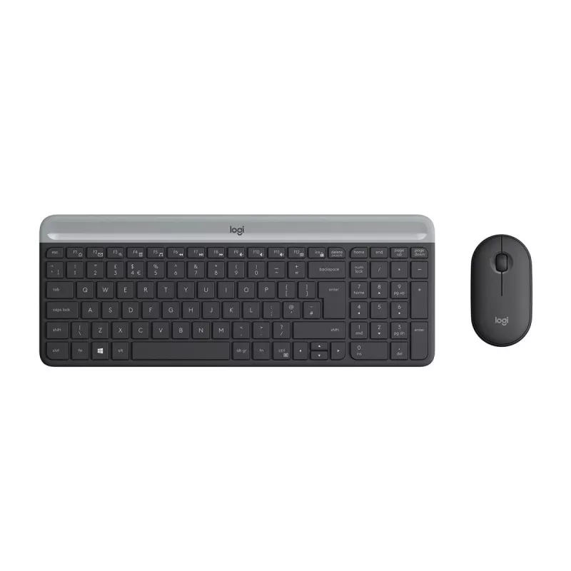 LOGITECH slanke draadloze toetsenbord- en muisset MK470 - grafiet - AZERTY Belgisch