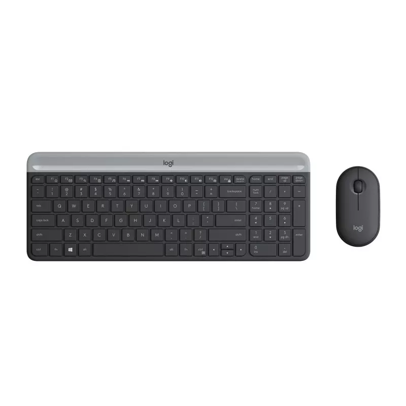 LOGITECH slanke draadloze toetsenbord- en muisset MK470 - grafiet - AZERTY Belgisch