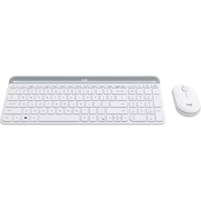 LOGITECH Slim draadloze toetsenbord- en muiscombinatie Mk470 - offwhite - Qwertz Ge