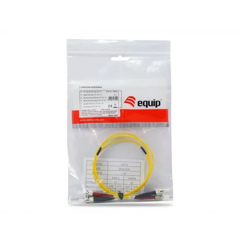 Equip ST/ST glasvezel-patchkabel, OS2, 1m, 1 m, OS2, ST, ST