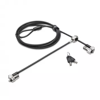 Kensington NanoSaver Keyed Dual Head Laptopslot, 1,8 m, Kensington, sleutel, koolstofstaal, zwart, roestvrij staal