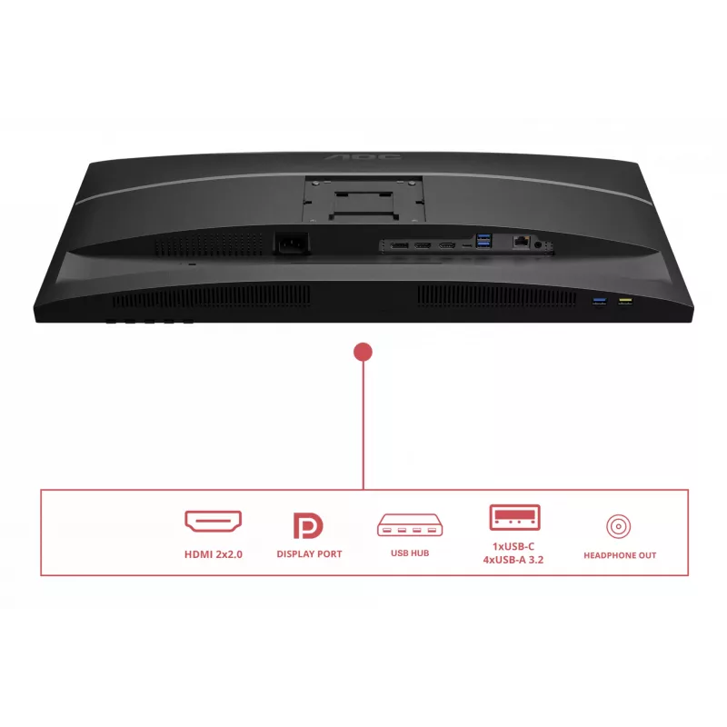 AOC E4 U27E4CV Computermonitor 68,6 cm (27 inch) 3840 x 2160 pixel 4K Ultra HD LED zwart