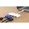 D-Link 3-in-1 USB-C naar HDMI/VGA/DisplayPort-adapter, bedraad, USB 3.2 Gen 1 (3.1 Gen 1) Type-C, wit, CE, FCC, IC, RCM, DC, 0,04 A