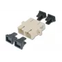 DIGITUS SC / SC duplex-koppeling, kleur grijs, zirkonia keramische huls, kunststof behuizing, multimode, incl. bevestigingsmateriaal