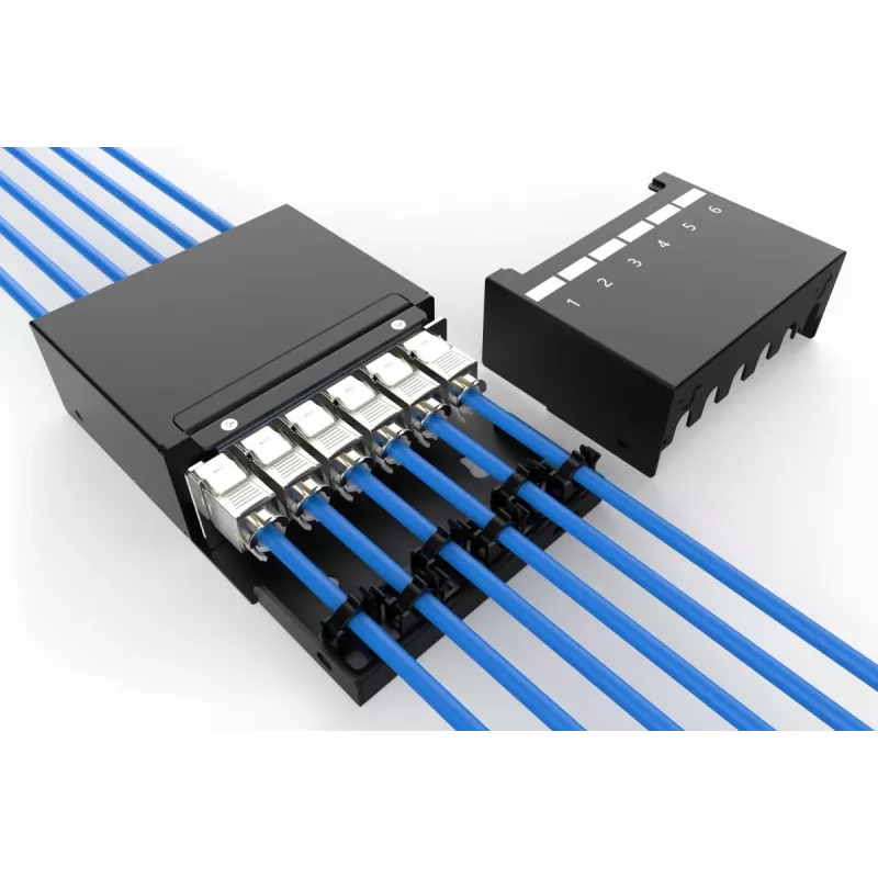 DIGITUS Consolidation Point Box – 6 poorten keystone-modules met slimme kabelmanager