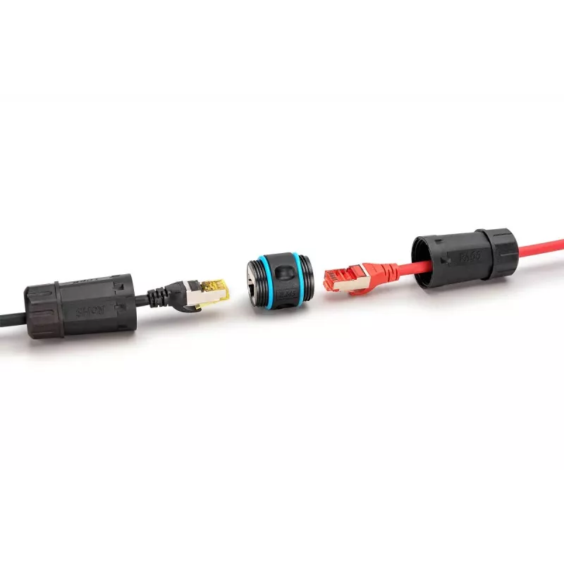 Digitus DN-93905-OD CAT 6A RJ45-koppelstuk voor buiten, IP68, zwart