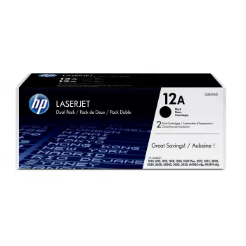 HP 12A 2-pack zwart originele LaserJet tonercartridges, 4000 pagina's, zwart, 2 stuks