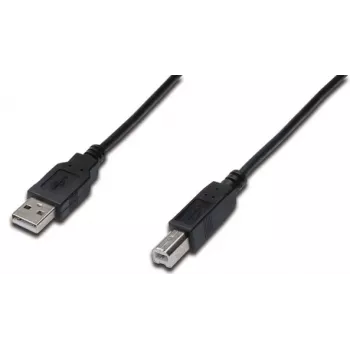 DIGITUS USB-verbindingskabel, Type A - B M/M, 3m, USB 2.0 geschikt, zwart