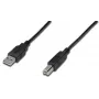DIGITUS USB-verbindingskabel, type A - B M/M, 3m, USB 2.0 geschikt, zwart