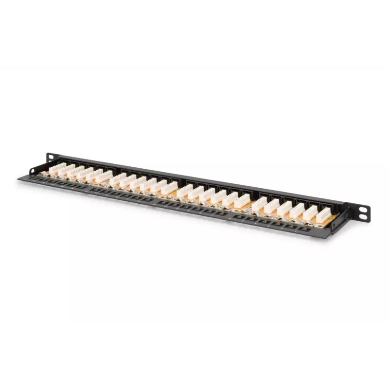 DIGITUS patchpanel CAT6 onafgeschermd 24-poorts met shutter - zwart