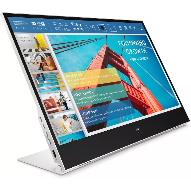 HP E-Series E14 G4 draagbare monitor, 35,6 cm (14 inch), 1920 x 1080 pixels, Full HD, LCD, 5 ms, zilver