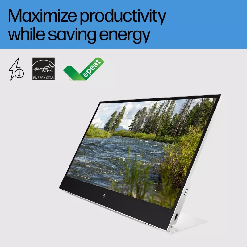 HP E-Series E14 G4 draagbare monitor, 35,6 cm (14 inch), 1920 x 1080 pixels, Full HD, LCD, 5 ms, zilver